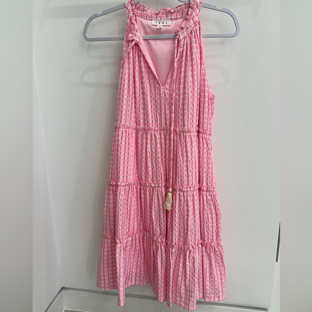 THML pink / white gingham dress